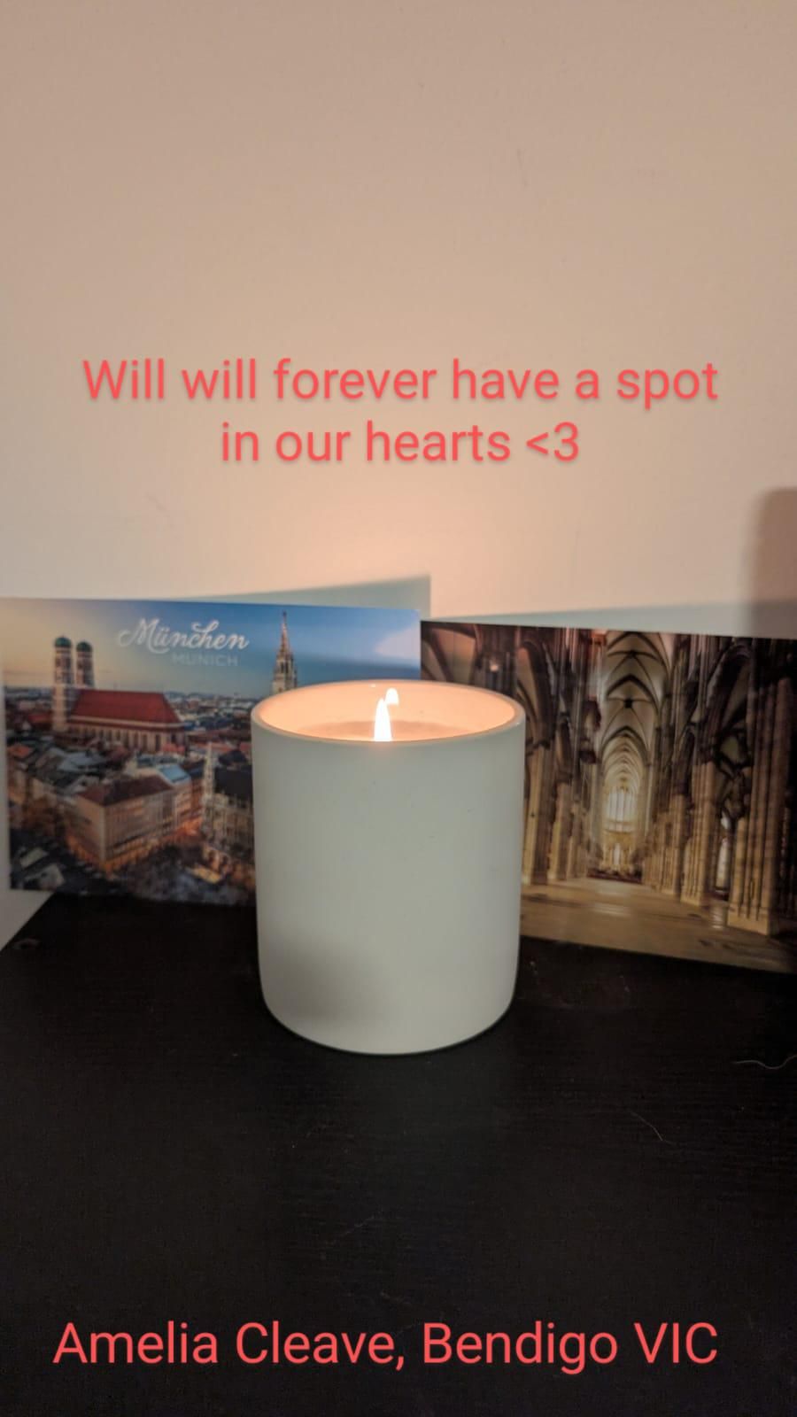 Candle lit by Amelia Cleave