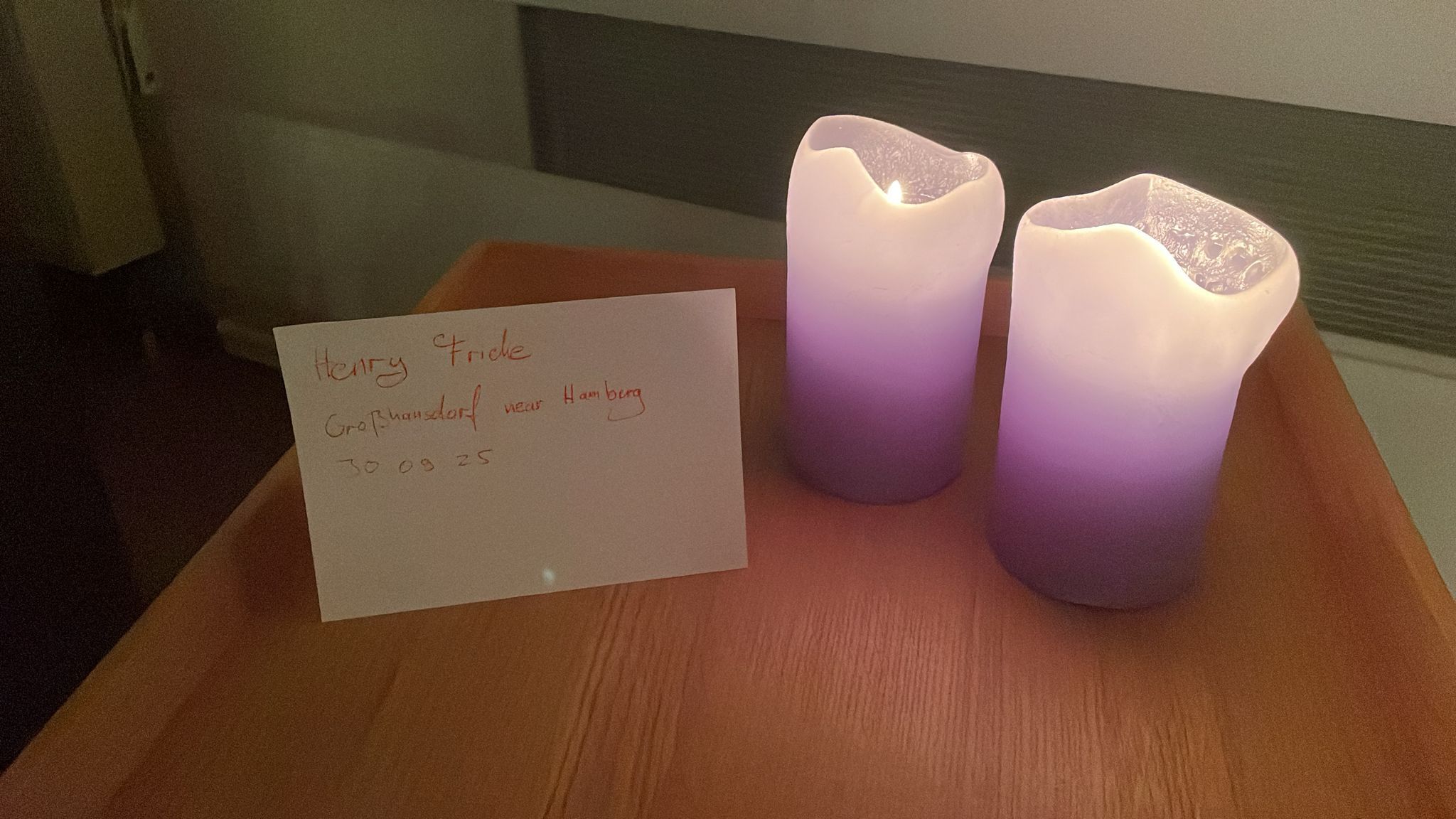 Candle lit by Henry Fricke