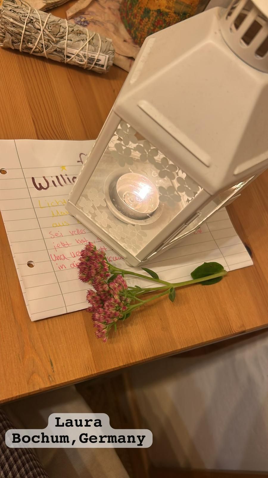 Candle lit by Laura Hartung